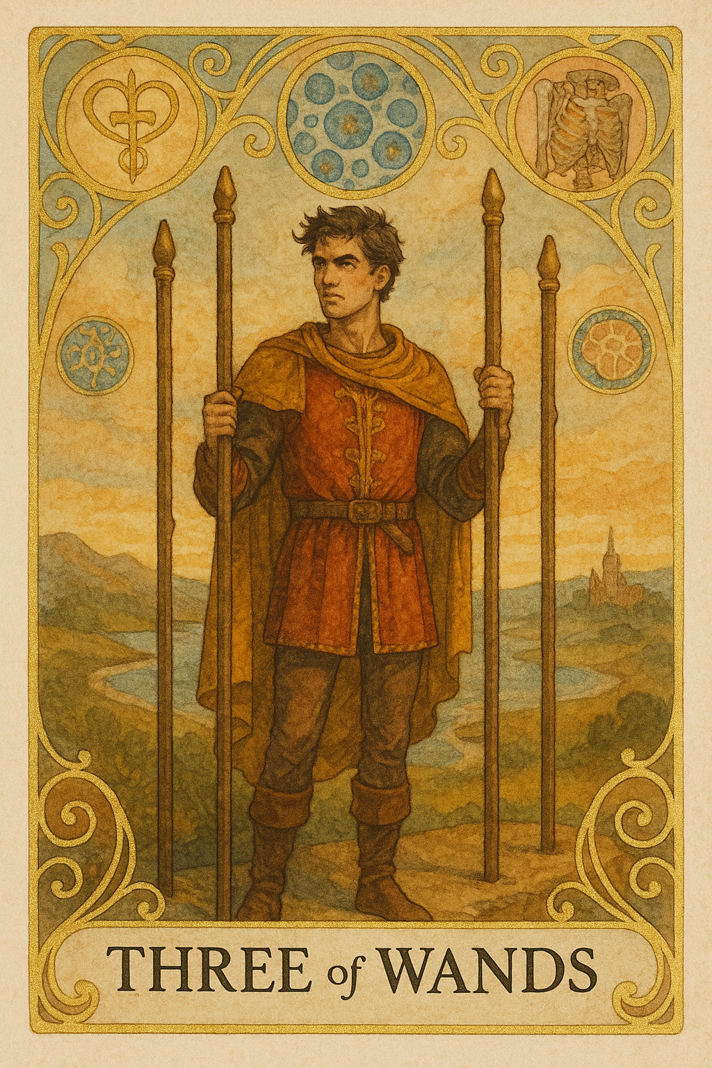 Three of Wands Tarot Card